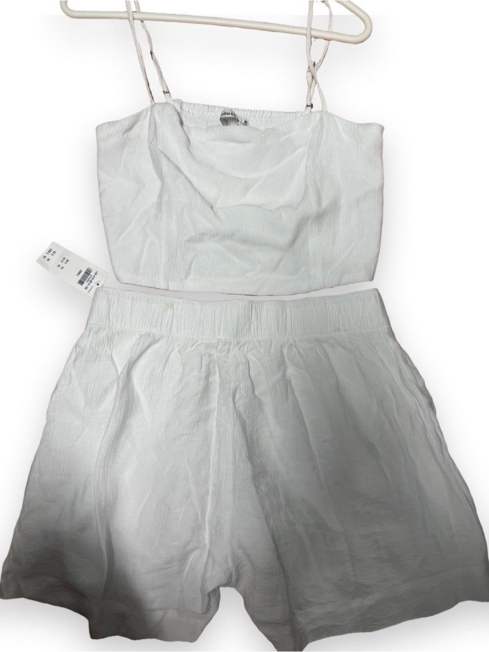 Abercrombie & Fitch White linen crop top and shorts set